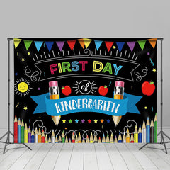 Lofaris First Day Kindergarten Black Back To School Backdrop