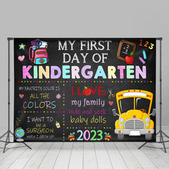 Lofaris First Day of Kindergarten Bus Photoshoot Backdrop Kids