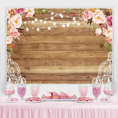 Lofaris Floral And Glitter Wooden Backdrop For Wedding Party