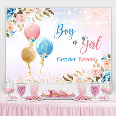 Lofaris Floral And Shiny Gender Reveal Baby Shower Backdrop