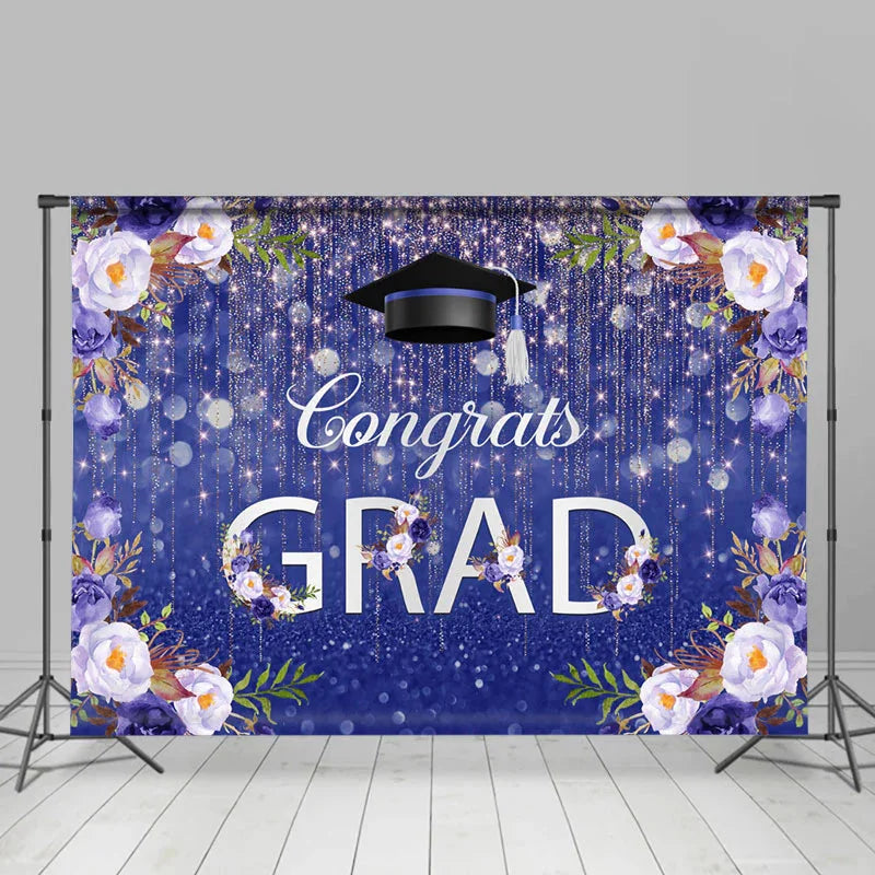 Lofaris Floral Bokeh Congrats Grad Celebration Backdrop