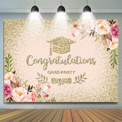 Lofaris Floral Congratulations Grad Party Backdrop For Girl