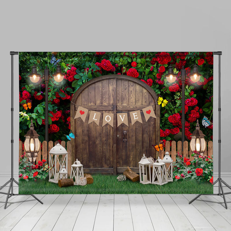 Lofaris Floral Garden Cowboy Lamp Happy Valetines Backdrop