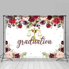 Lofaris Floral Glitter Scale Graduation Party Backdrop