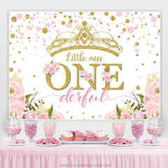 Lofaris Floral Little Onderful Happy Birthday Backdrop