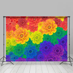 Lofaris Floral Simple Rainbow Gradient Valentines Backdrop