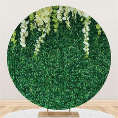 Lofaris Green Leaves Round Backdrop Cover for Photography