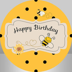 Lofaris Flying Bee Floral Birthday Round Backdrop Kit