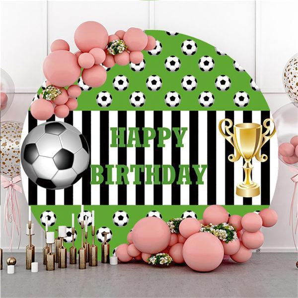 Lofaris Football And Reward Circle Happy Birthday Backdrop