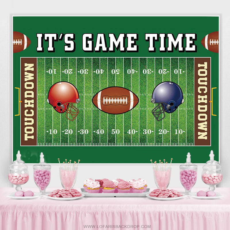 Green Football Field Game Theme Backdrop For Party - Lofaris