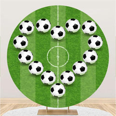 Lofaris Football Nade Heart And Field Circle Birthday Backdrop