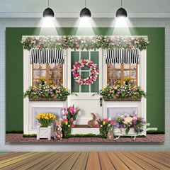 Lofaris Foral Bunny Spring Happy Easters Day Backdrop