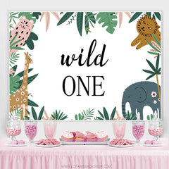 Lofaris Forest Jungle Lovely Animals Wild One Birthday Backdrop