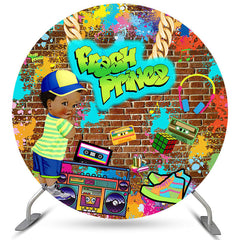 Lofaris Fresh Prince Graffiti Wall Round Baby Shower Backdrop