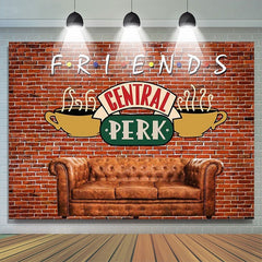 Lofaris Friends Central Perk Pub Red Brick Birthday Backdrop