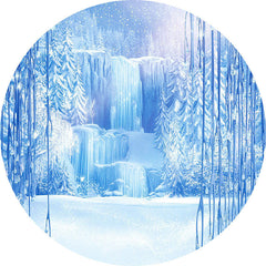 Lofaris Frozen Blue Ice World Round Backdrop Kit For Party