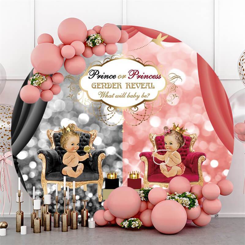Lofaris Gendar Reveal Baby Shower Round Backdrop for Party