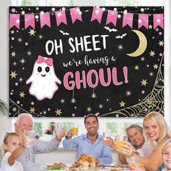 Lofaris Ghoul Cute Spooky Pink Gold Girl Baby Shower Party Backdrop