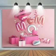 Lofaris Gift Boxes Theme Pink Happy Mothers Day Party Backdrop