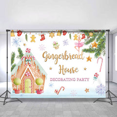 Lofaris Gingerbread House And Chrismas Decoration Backdrop