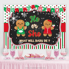 Lofaris Gingerbread Man Winter Christmas Baby Shower Backdrop