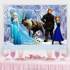 Lofaris Girl Frozen Elsa Princess Happy Birthday Party Backdrop