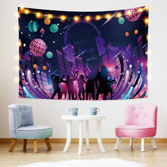 Lofaris Girls Party Night Trippy Funny Holiday Custom Tapestry