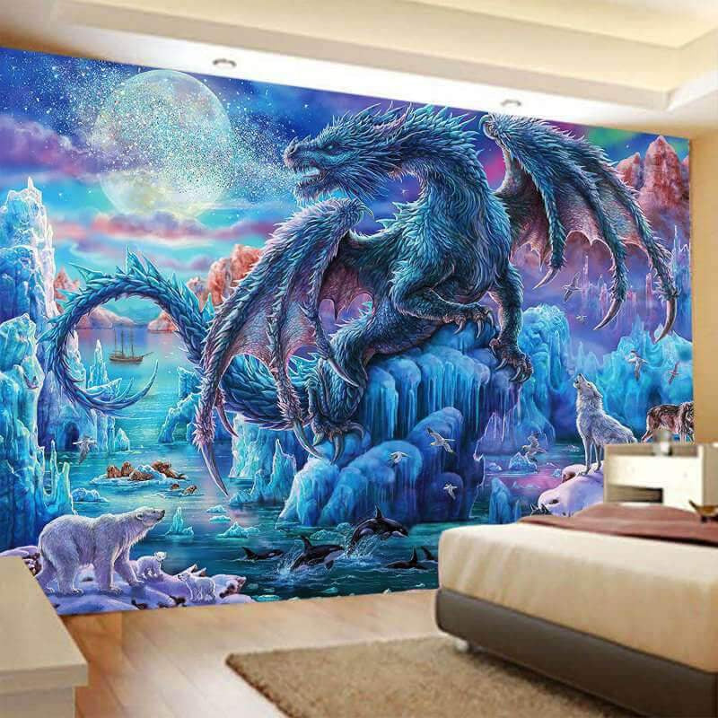 Lofaris Glacier World Trippy Novelty Fairytale Wall Tapestry