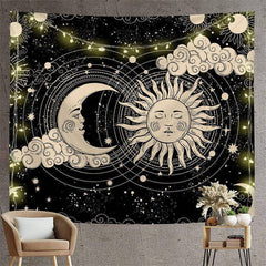 Lofaris Glitter And Beige Mandala Pattern Family Wall Tapestry