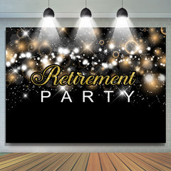 Lofaris Glitter And Black-Golden Retirement Party Backdrop