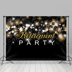 Lofaris Glitter And Black-Golden Retirement Party Backdrop