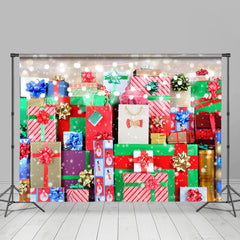 Lofaris Glitter And Colorful Christmas Gifts Backdrop For Kids