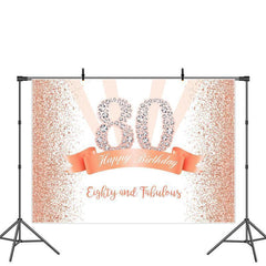 Lofaris Glitter and Golden Dots Happy 80th Birthday Party Backdrop