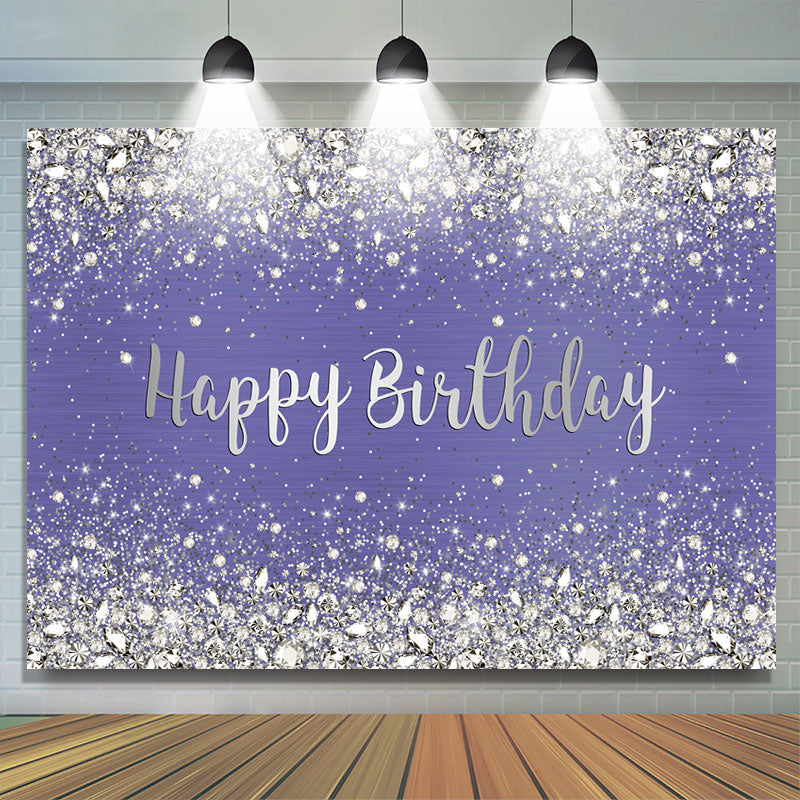 Lofaris Glitter And Purple Bokeh Simple Happy Birthday Backdrop