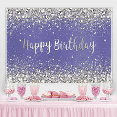 Lofaris Glitter And Purple Bokeh Simple Happy Birthday Backdrop