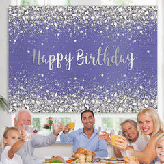 Lofaris Glitter And Purple Bokeh Simple Happy Birthday Backdrop