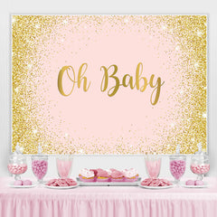 Lofaris Glitter And Simple Bokeh Gender Reveal Oh Baby Backdrop