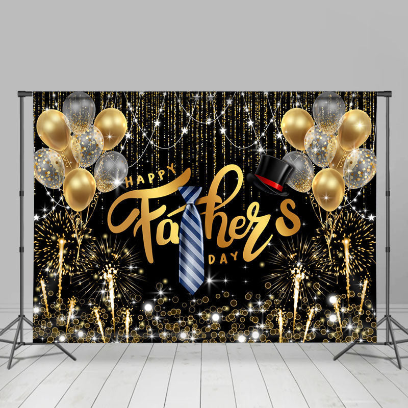 Lofaris Glitter And White Golden Ballons Fathers Day Backdrop