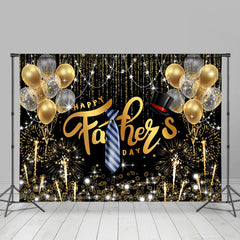 Lofaris Glitter And White Golden Ballons Fathers Day Backdrop