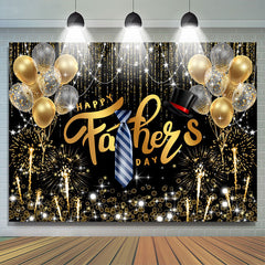 Lofaris Glitter And White Golden Ballons Fathers Day Backdrop