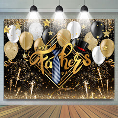 Lofaris Glitter Ballons And Tie Happy Fathers Day Backdrop