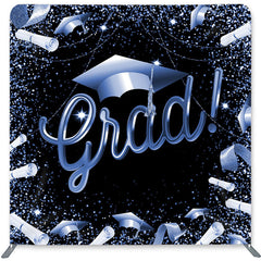 Lofaris Glitter Blue Black Double-Sided Backdrop for Graduate