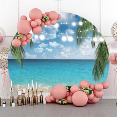 Lofaris Glitter Blue Sea Plantain Tree Circle Party Backdrop