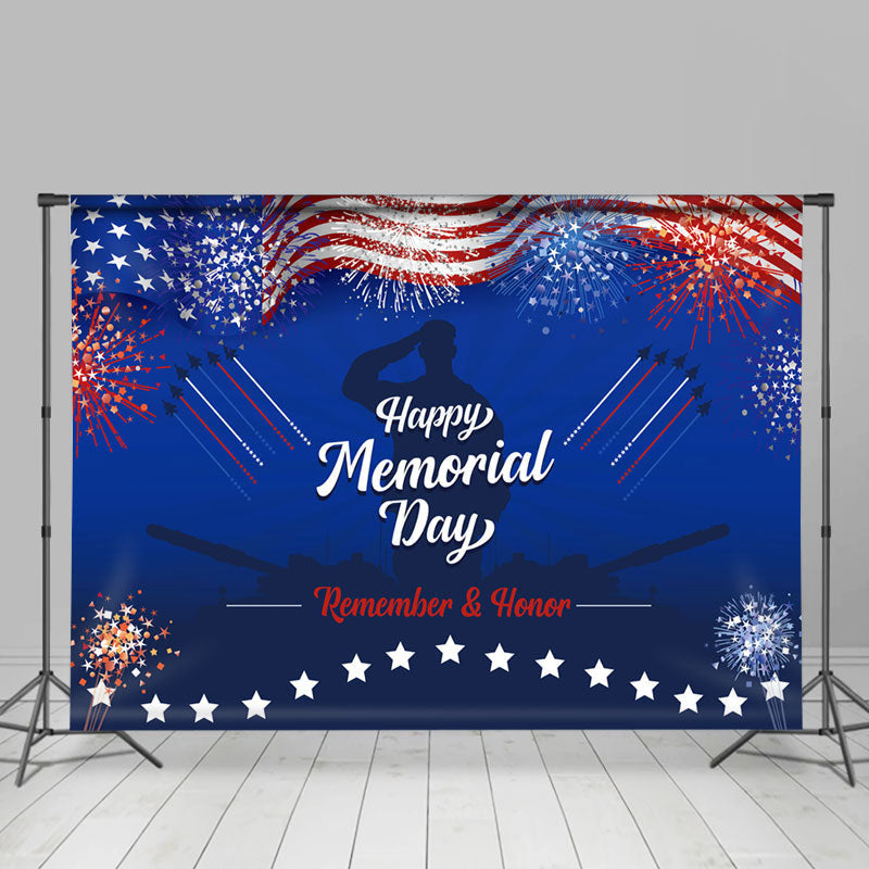 Lofaris Glitter Blue Stars And Stripes Memorial Day Backdrop