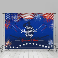 Lofaris Glitter Blue Stars And Stripes Memorial Day Backdrop