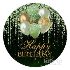 Lofaris Glitter Bokeh Balloon Circle Happy Birthday Backdrop