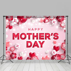 Lofaris Glitter Bokeh Heart Flowers Happy Mothers Day Backdrop