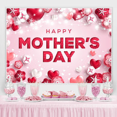 Lofaris Glitter Bokeh Heart Flowers Happy Mothers Day Backdrop