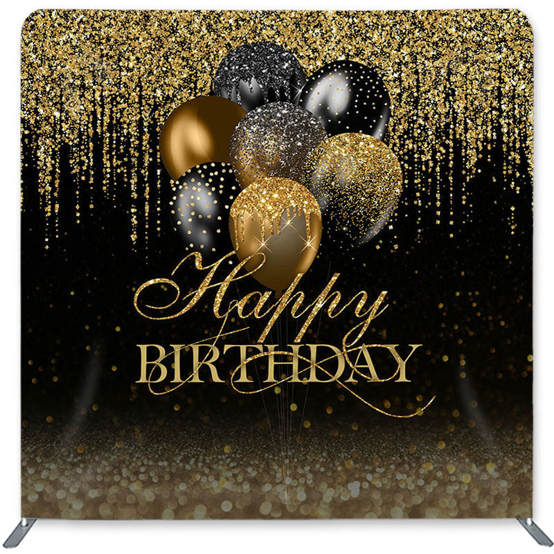 Glitter Gold Balloons Fabric Backdrop Cover for Birthday