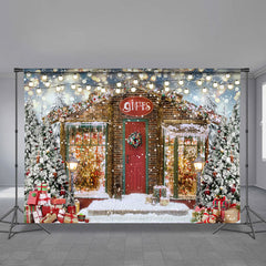 Lofaris Glitter Light Christmas Tree Gift Snow Winter Backdrop